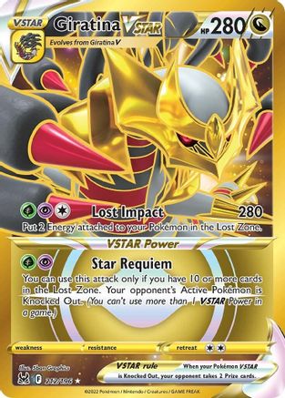 Image of Giratina VSTAR (212) (Secret) 212/196  - Holofoil SWSH11 Lost Origin - Secret Rare