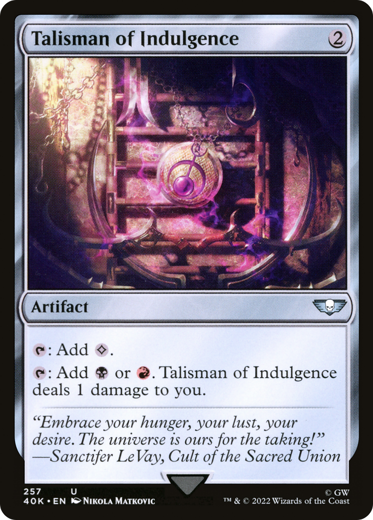Image of Talisman of Indulgence (40K-257) - Warhammer 40,000 Commander