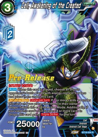 Image of Cell, Awakening of the Created (BT18-034) - Dawn of the ZLegends PreRelease Cards