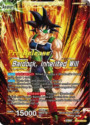 Image of Bardock's Crew // Bardock, Inherited Will (BT18-089) - Dawn of the ZLegends PreRelease Cards