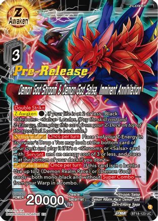 Image of Demon God Shroom & Demon God Salsa, Imminent Annihilation (BT18-123) - Dawn of the ZLegends PreRelease Cards