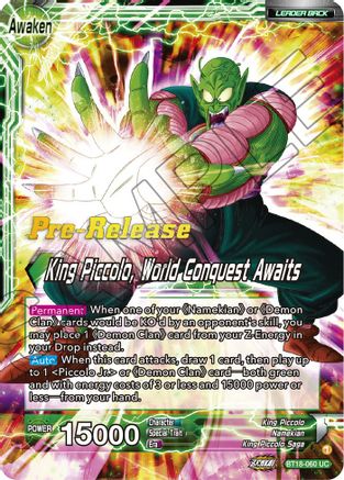 Image of King Piccolo // King Piccolo, World Conquest Awaits (BT18-060) - Dawn of the ZLegends PreRelease Cards