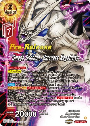 Image of Omega Shenron, Merciless Negativity (BT18-004) - Dawn of the ZLegends PreRelease Cards