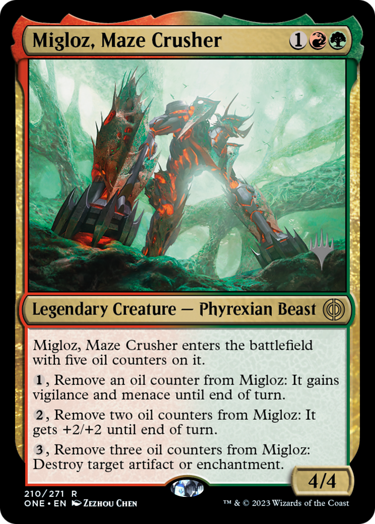 Image of Migloz, Maze Crusher (PPONE-210) - Phyrexia: All Will Be One Promos Foil