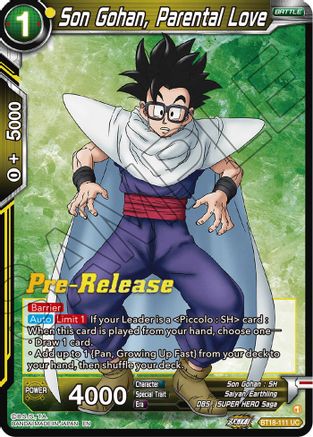 Image of Son Gohan, Parental Love (BT18-111) - Dawn of the ZLegends PreRelease Cards