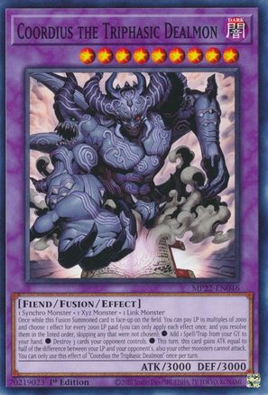 Image of Coordius the Triphasic Dealmon (MP22-EN046) - 2022 Tin of the Pharaoh's Gods 1st Edition