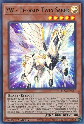 Image of ZW - Pegasus Twin Saber (MP22-EN057) - 2022 Tin of the Pharaoh's Gods 1st Edition