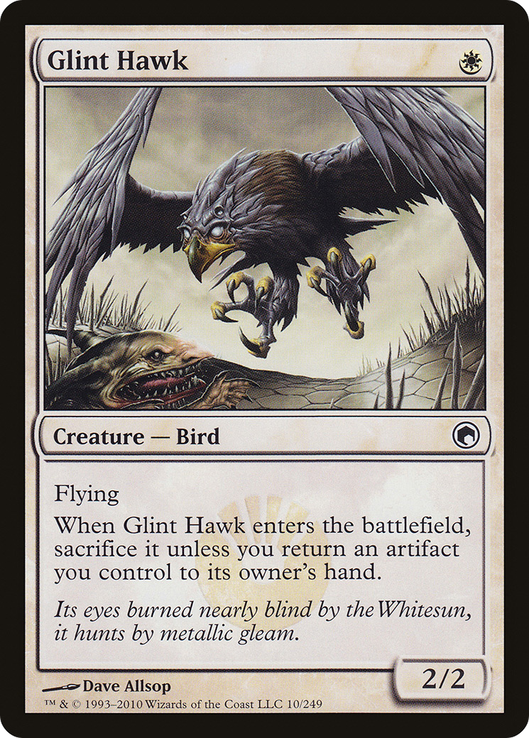 Image of Glint Hawk (SOM-010) - Scars of Mirrodin