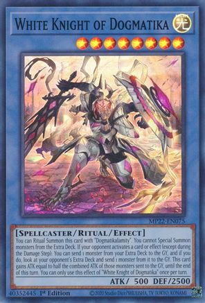 Image of White Knight of Dogmatika (MP22-EN075) - 2022 Tin of the Pharaoh's Gods 1st Edition