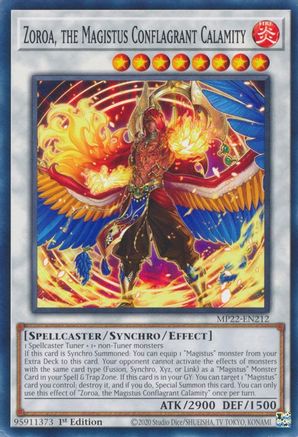 Image of Zoroa, the Magistus Conflagrant Calamity (MP22-EN212) - 2022 Tin of the Pharaoh's Gods 1st Edition