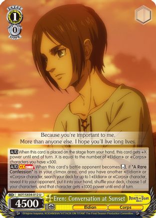 Image of Eren: Conversation at Sunset (AOT/SX04-012 U) - Attack On Titan: Final Season