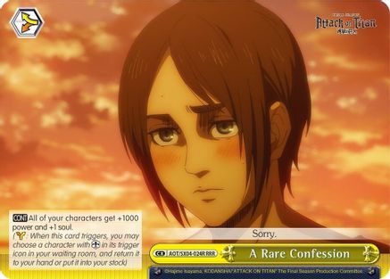 Image of A Rare Confession (RRR) (AOT/SX04-024R RRR) - Attack On Titan: Final Season