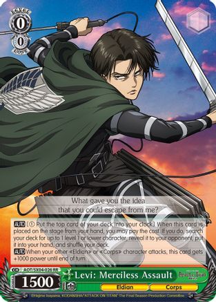 Image of Levi: Merciless Assault (AOT/SX04-026 RR) - Attack On Titan: Final Season