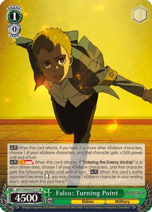Image of Falco: Turning Point (SR) (AOT/SX04-027S SR) - Attack On Titan: Final Season