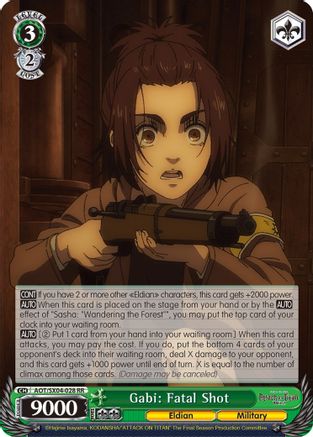 Image of Gabi: Fatal Shot (AOT/SX04-028 RR) - Attack On Titan: Final Season