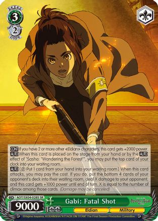 Image of Gabi: Fatal Shot (SR) (AOT/SX04-028S SR) - Attack On Titan: Final Season