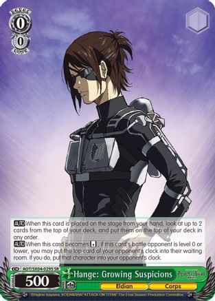 Image of Hange: Growing Suspicions (SR) (AOT/SX04-029S SR) - Attack On Titan: Final Season