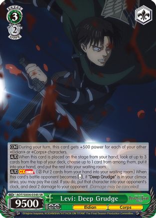 Image of Levi: Deep Grudge (SR) (AOT/SX04-034S SR) - Attack On Titan: Final Season