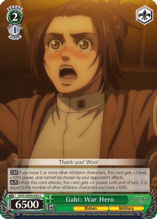 Image of Gabi: War Hero (AOT/SX04-043 C) - Attack On Titan: Final Season