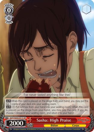 Image of Sasha: High Praise (SR) (AOT/SX04-051S SR) - Attack On Titan: Final Season