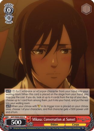Image of Mikasa: Conversation at Sunset (AOT/SX04-054 U) - Attack On Titan: Final Season
