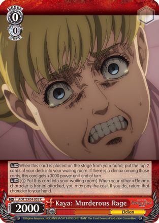 Image of Kaya: Murderous Rage (AOT/SX04-059 C) - Attack On Titan: Final Season
