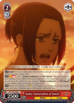Image of Sasha: Conversation at Sunset (AOT/SX04-062 C) - Attack On Titan: Final Season