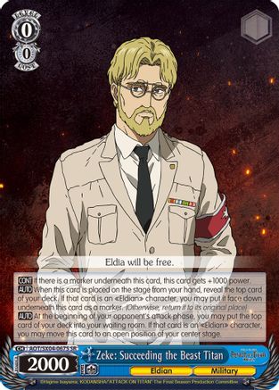 Image of Zeke: Succeeding the Beast Titan (SR) (AOT/SX04-067S SR) - Attack On Titan: Final Season