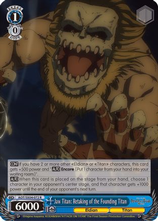 Image of Jaw Titan: Retaking of the Founding Titan (AOT/SX04-072 R) - Attack On Titan: Final Season