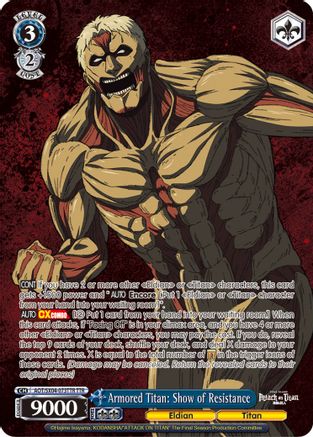 Image of Armored Titan: Show of Resistance (TTR) (AOT/SX04-073TTR TTR) - Attack On Titan: Final Season