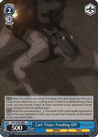 Image of Cart Titan: Fending Off (AOT/SX04-088 C) - Attack On Titan: Final Season