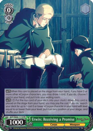 Image of Erwin: Receiving a Promise (Foil) (AOT/SX04-111S PR) - Attack On Titan: Final Season