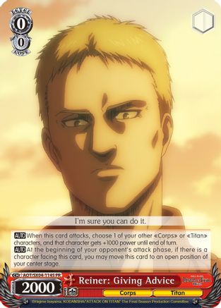 Image of Reiner: Giving Advice (Foil) (AOT/SX04-114S PR) - Attack On Titan: Final Season