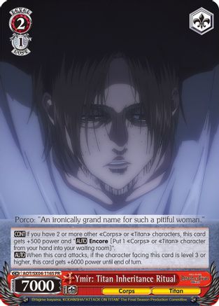 Image of Ymir: Titan Inheritance Ritual (Foil) (AOT/SX04-116S PR) - Attack On Titan: Final Season