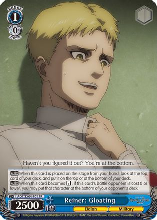 Image of Reiner: Gloating (AOT/SX04-P01 PR) - Attack On Titan: Final Season