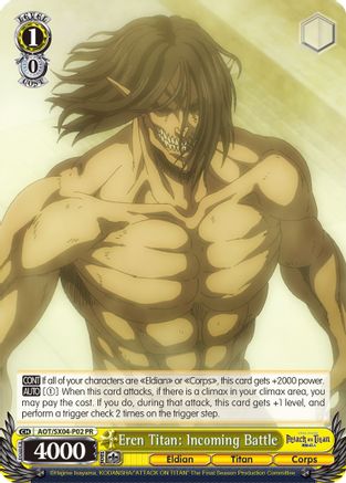 Image of Eren Titan: Incoming Battle (AOT/SX04-P02 PR) - Attack On Titan: Final Season