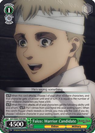 Image of Falco: Warrior Candidate (RRR) (AOT/SX04-T05R RRR) - Attack On Titan: Final Season