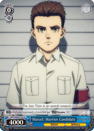 Image of Marcel: Warrior Candidate (AOT/SX04-T14 TD) - Attack On Titan: Final Season