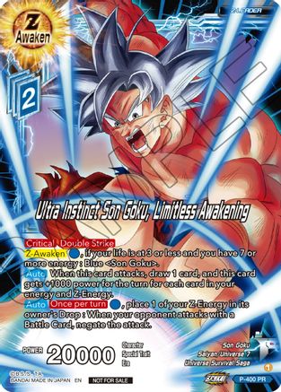 Image of Ultra Instinct Son Goku, Limitless Awakening (P-400) - Promotion Cards Foil