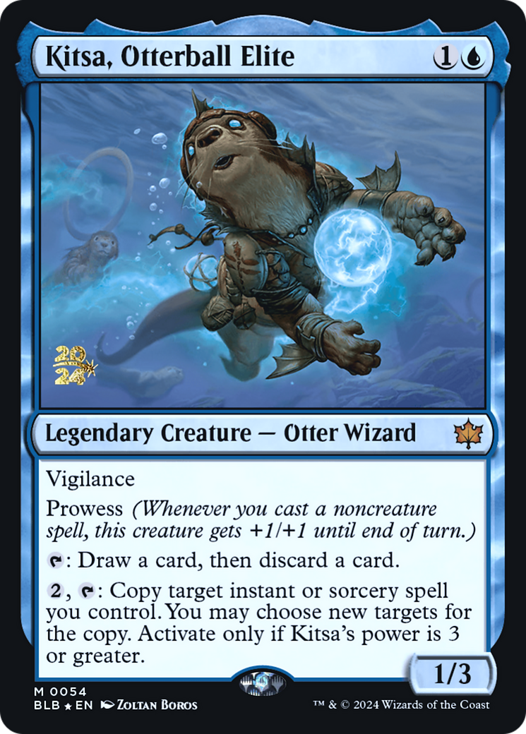 Image of Kitsa, Otterball Elite (PRE-054) - Bloomburrow Promos Foil