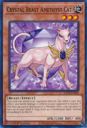 Image of Crystal Beast Amethyst Cat (SDCB-EN002) - Structure Deck: Legend of the Crystal Beasts 1st Edition
