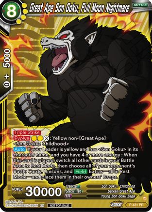 Image of Great Ape Son Goku, Full Moon Nightmare (P-431) - Promotion Cards