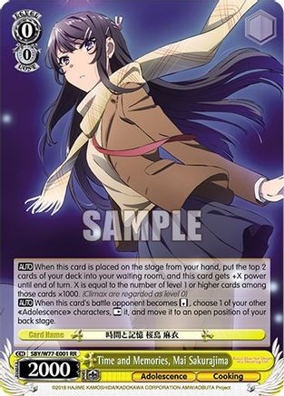 Image of Time and Memories, Mai Sakurajima (SBY/W77-E001 RR) - Rascal Does Not Dream of a Dreaming Girl