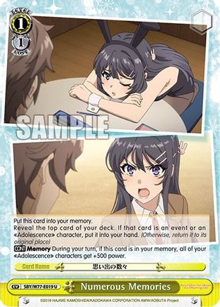 Image of Numerous Memories (SBY/W77-E019 U) - Rascal Does Not Dream of a Dreaming Girl