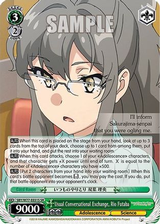 Image of Usual Conversational Exchange, Rio Futaba (SR) (SBY/W77-E031S SR) - Rascal Does Not Dream of a Dreaming Girl
