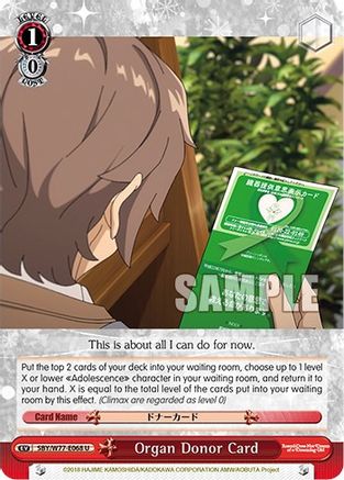 Image of Organ Donor Card (SBY/W77-E068 U) - Rascal Does Not Dream of a Dreaming Girl