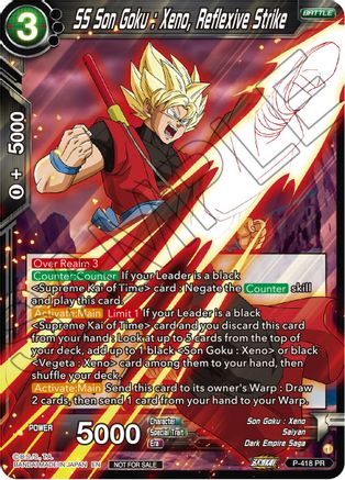 Image of SS Son Goku: Xeno, Reflexive Strike (Zenkai Series Tournament Pack Vol.1) (P-418) - Tournament Promotion Cards