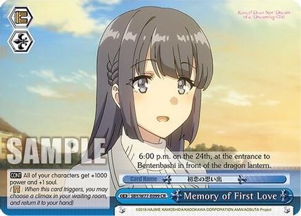 Image of Memory of First Love (SBY/W77-E099 CR) - Rascal Does Not Dream of a Dreaming Girl