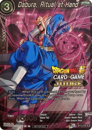 Image of Dabura, Ritual at Hand (Judge Pack Vol.12) (BT13-137) - Tournament Promotion Cards
