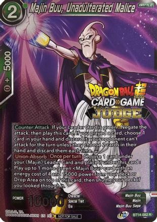 Image of Majin Buu, Unadulterated Malice (Judge Pack Vol.12) (BT14-082) - Tournament Promotion Cards